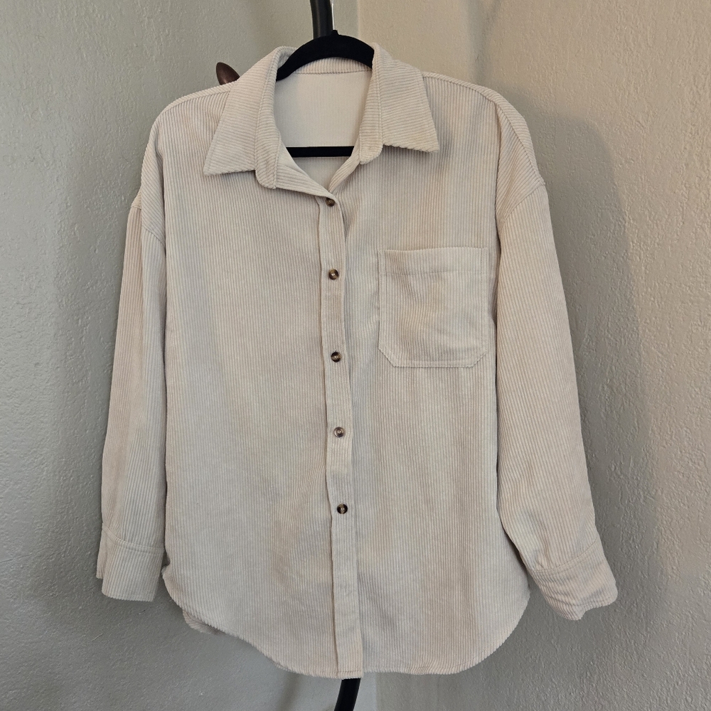 Cream Button-Up Corduroy